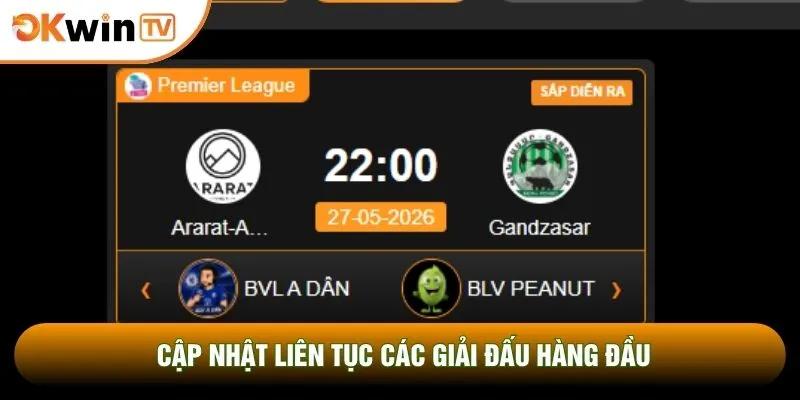 Thương Hiệu Okwintv 5 Cập nhật liên tục các giải đấu hàng đầu